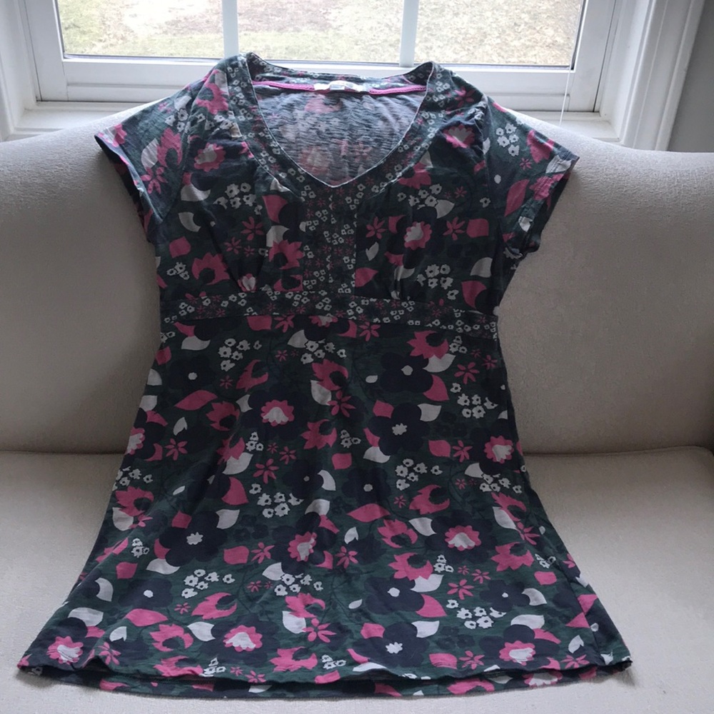Boden Floral Short Sleeve Cotton Shirt